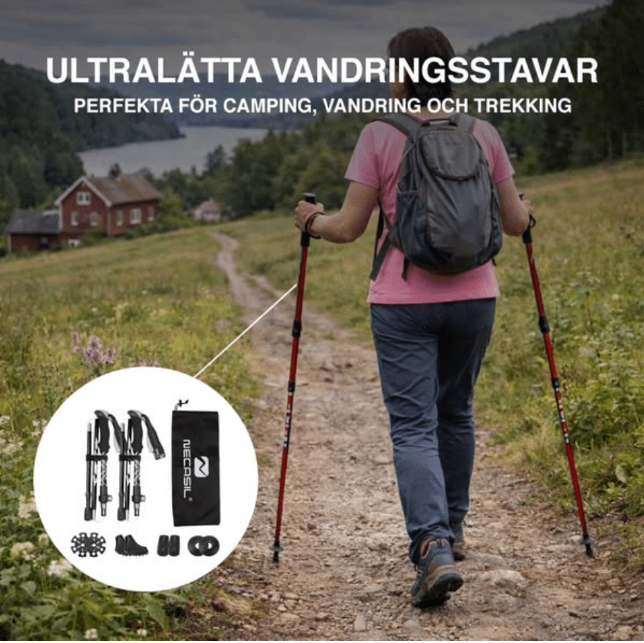Ultralette Turstaver som Avlaster Knær og Ledd (2 stk) - Trailvik