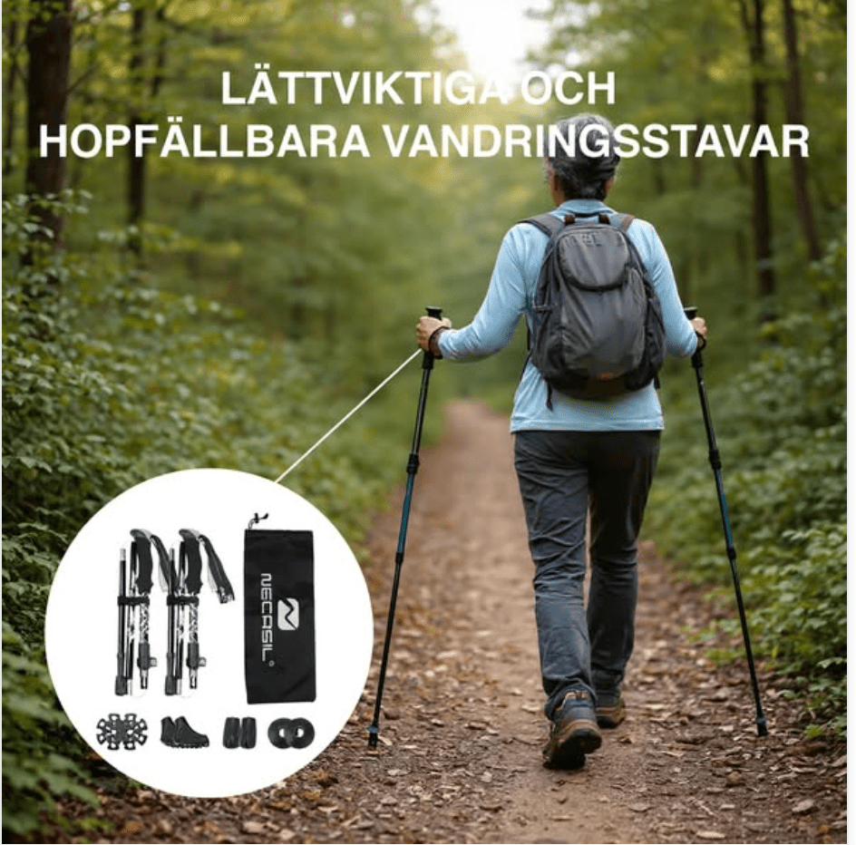 Ultralette Turstaver som Avlaster Knær og Ledd (2 stk) - Trailvik
